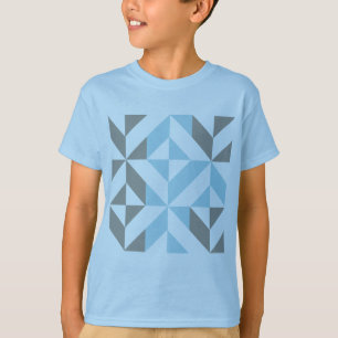 Blau und Silber Geometric ZigZag T-Shirt
