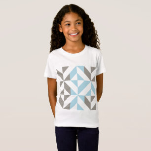 Blau und Silber Geometric ZigZag T-Shirt