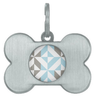Blau und Silber Geometric ZigZag Tiermarke