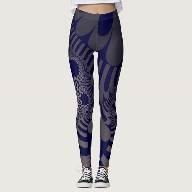 Blau und Silber Mod Leggings (Vorderseite)
