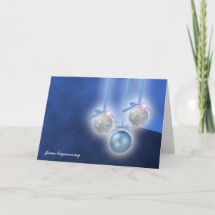 Blau und Silber Ornamente auf blauem Hintergrund Feiertagskarte