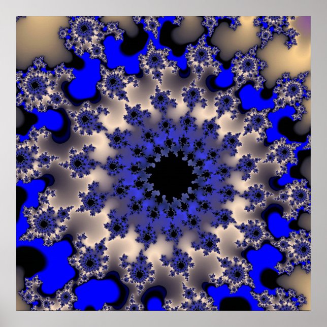 Blau und Silber Poster (Vorne)