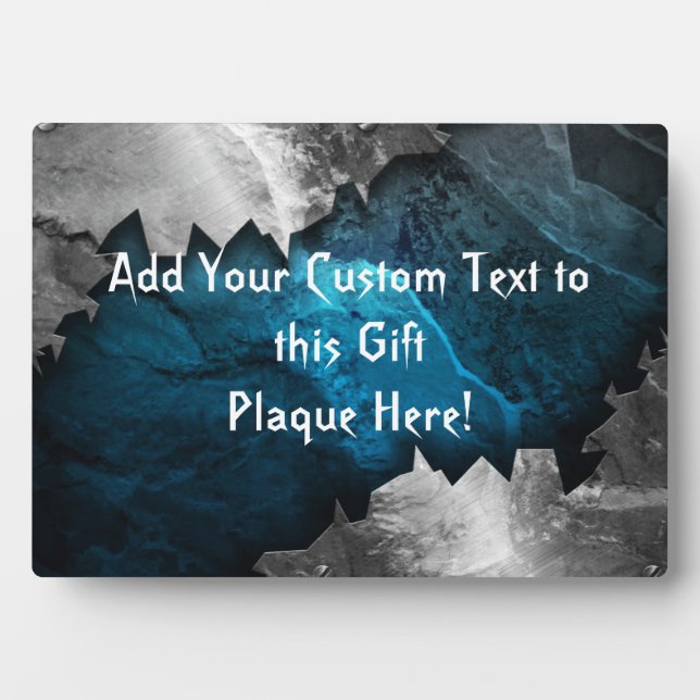 Blau- und Silbergrundel-/Steindesign Fotoplatte (Vorderseite)