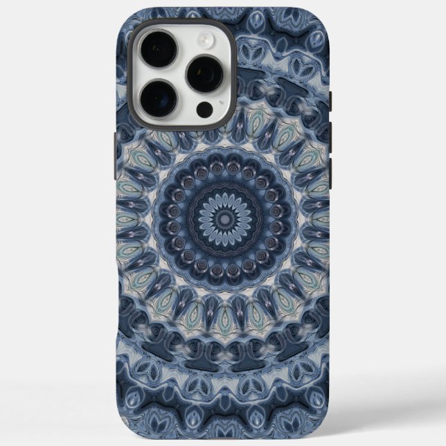 Blau- und Silbermandala-Muster Case-Mate iPhone Hülle (Rückseite)