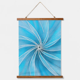 Blau- und Silberrad Wandteppich Mit Holzrahmen