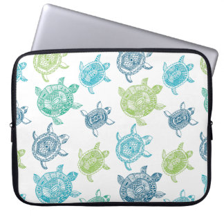 Blau und Suppenschildkröten Laptopschutzhülle