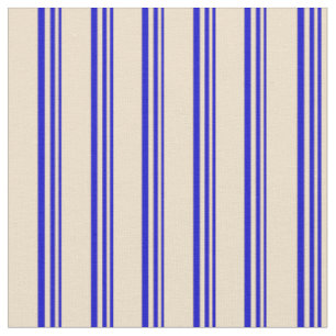Blau und Tan farbige Linien Stoff