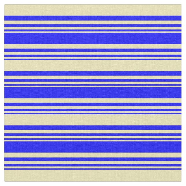 Blau- und Tan-Linien/Streifen-Muster Stoff (Nahaufnahme)
