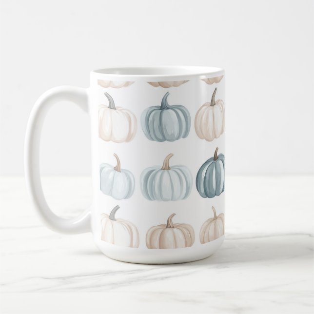 BLAU- UND TAN-WASSERFALL-PUMPKINE KAFFEETASSE (Links)
