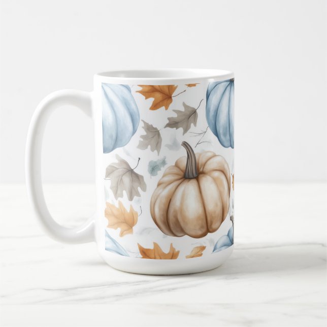 BLAU- UND TAN-WASSERFALL-PUMPKINE KAFFEETASSE (Links)