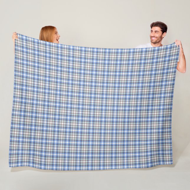 Blau und Taupe Tartan Kariertes Muster Fleecedecke (Beispiel)