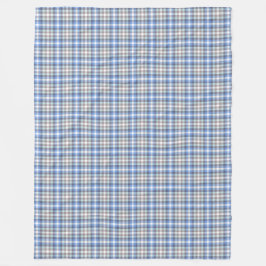 Blau und Taupe Tartan Kariertes Muster Fleecedecke