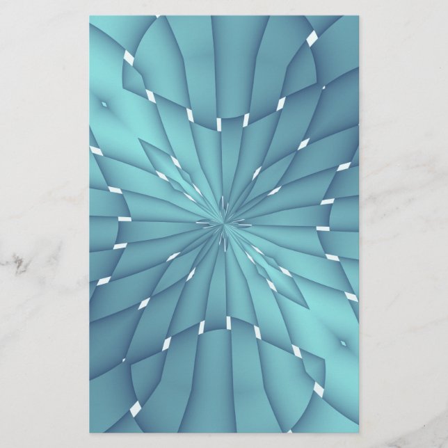 Blau und Türkis Metallic Star Briefpapier (Vorderseite)