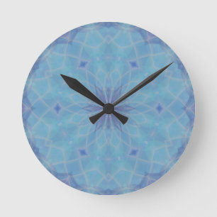 Blau und Türkis Runde Wanduhr
