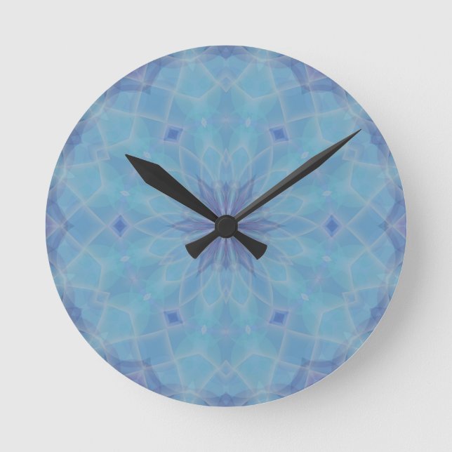 Blau und Türkis Runde Wanduhr (Vorderseite)