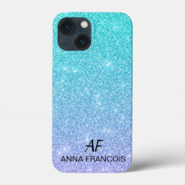 Blau und Violet Ombre Glitter texturiert Case-Mate iPhone Hülle