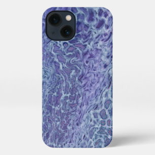 Blau und Violett Akryllische Abstrakte Fluid Art iPhone 13 Hülle
