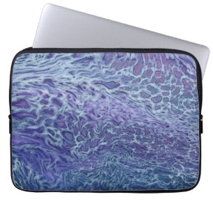 Blau und Violett Akryllische Abstrakte Fluid Art Laptopschutzhülle