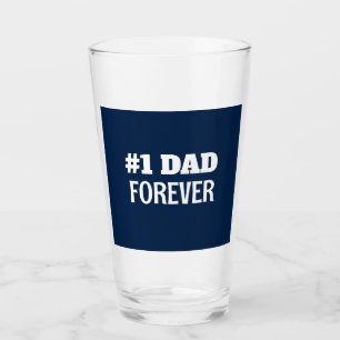 Blau und Weiß #1 Vater Forever Vatertag Geschenk Glas