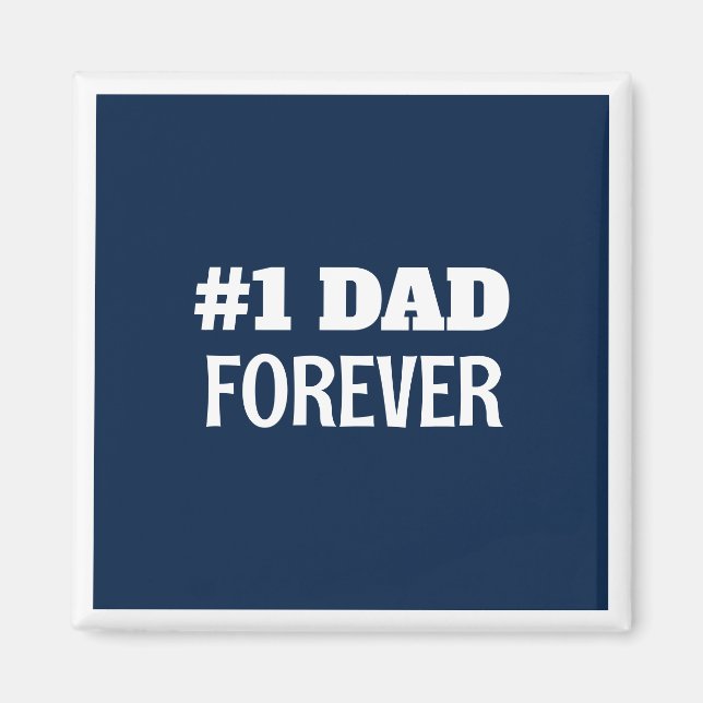 Blau und Weiß #1 Vater Forever Vatertag Geschenk Magnet (Vorne)