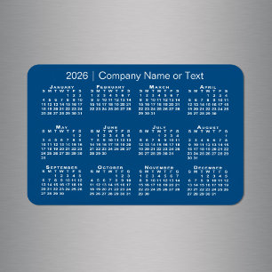 Blau und Weiß 2026 Kalender mit benutzerdefinierte Magnet