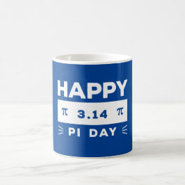 Blau und weiß 3.14 Happy Pi Day Kaffeetasse