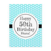 Blau und weiß 50. Geburtstag Polka Dots