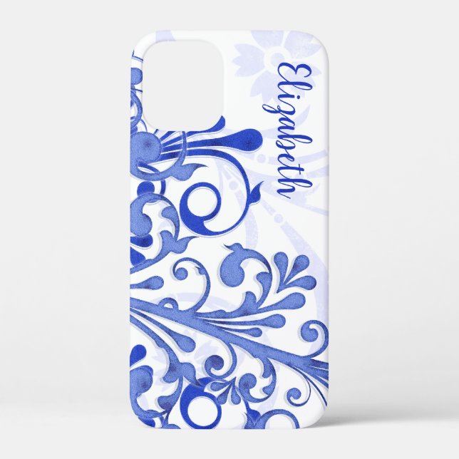 Blau und Weiß, Abstrakt Case-Mate iPhone Hülle (Rückseite)