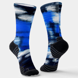 Blau und Weiß abstrakt Socken