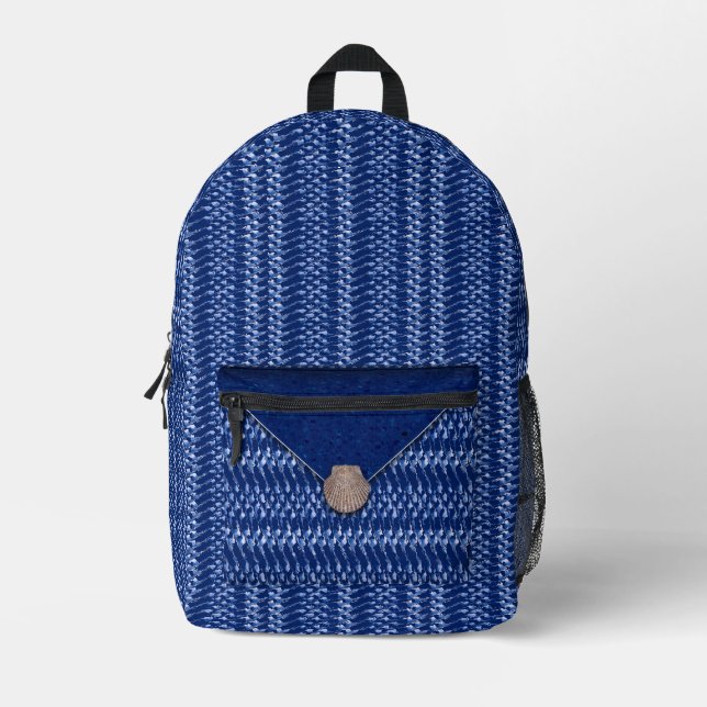 Blau und Weiß am Meer Rucksack (Vorderseite)