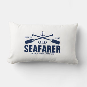 Blau und Weiß, Anker und Paddeln, nautisch Lendenkissen