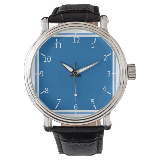 Blau und Weiß Armbanduhr (Vorderseite)