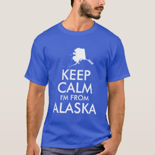 Blau und Weiß Behielt Ruhe ich bin aus Alaska T-Shirt