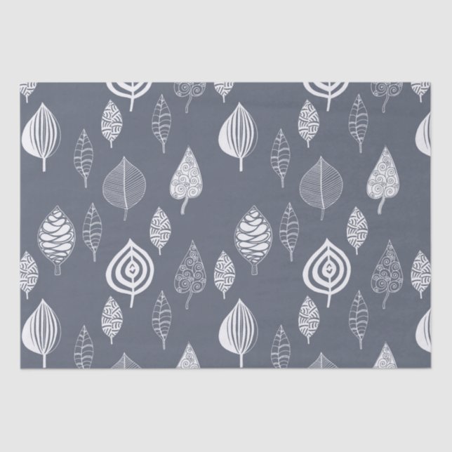 Blau-und Weiß-Blätter Seidenpapier (Vorderseite)