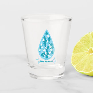 Blau und weiß Bleib hydriert Schnapsglas