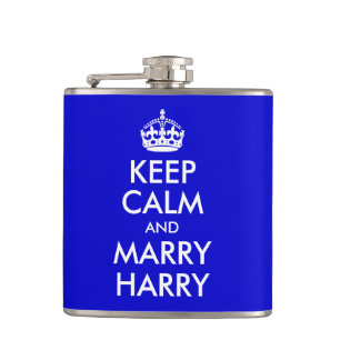 Blau und Weiß Bleib ruhig und heirate Harry Flachmann