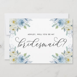 Blau und Weiß Blume werden Sie meine Brautjungfrau