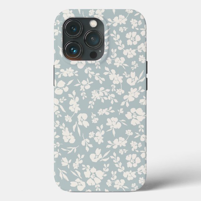Blau und Weiß Boho Floral Case-Mate iPhone Hülle (Rückseite)
