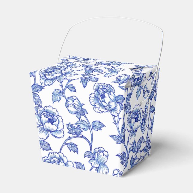 Blau und Weiß Chinoiserie Blume Geschenkschachtel (Vorderseite)