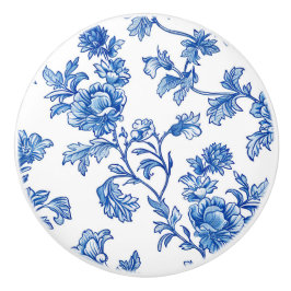 Blau und Weiß Chinoiserie Blumen Keramikknauf