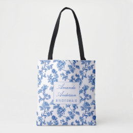 Blau und Weiß Chinoiserie Bridesmaid Geschenk