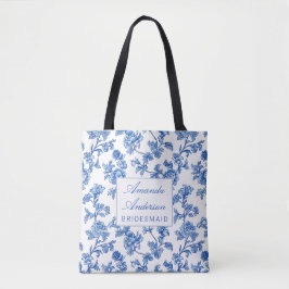 Blau und Weiß Chinoiserie Bridesmaid Geschenk