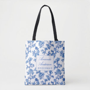 Blau und Weiß Chinoiserie Bridesmaid Geschenk