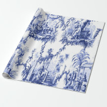 Blau und Weiß Chinoiserie Dekoupage