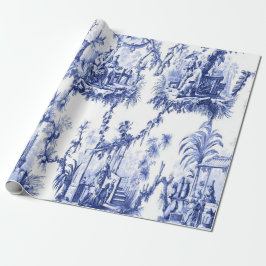Blau und Weiß Chinoiserie Dekoupage Geschenkpapier