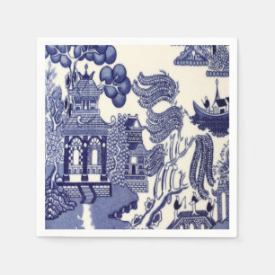 Blau und Weiß Chinoiserie Dekoupage Serviette