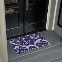 Blau und Weiß Chinoiserie Door Mat