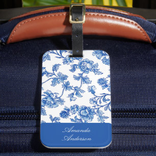 Blau und Weiß Chinoiserie Gepäckanhänger