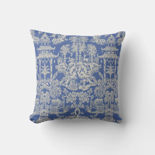 Blau und Weiß Chinoiserie Kissen