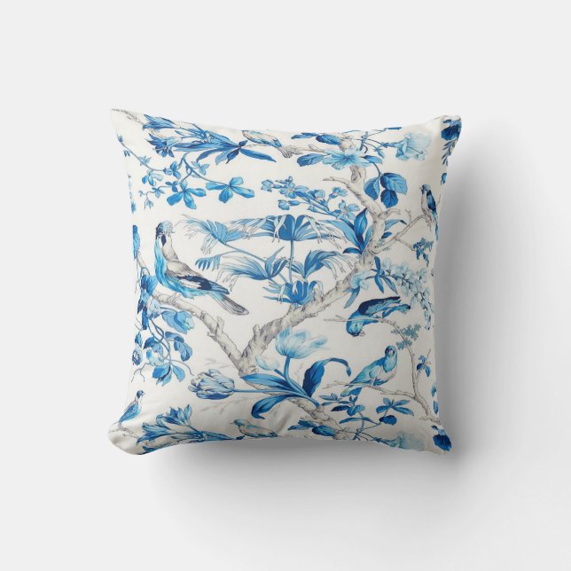 Blau und Weiß Chinoiserie Kissen Kissen (Vorderseite)